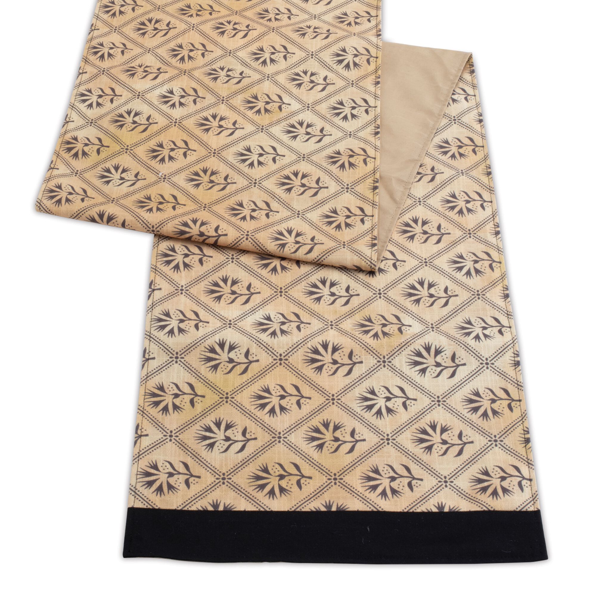 Table Runner (Set of 2) 14 inchesW x 72 inchesL Polyester, GOLD BLACK, alternate image number 4