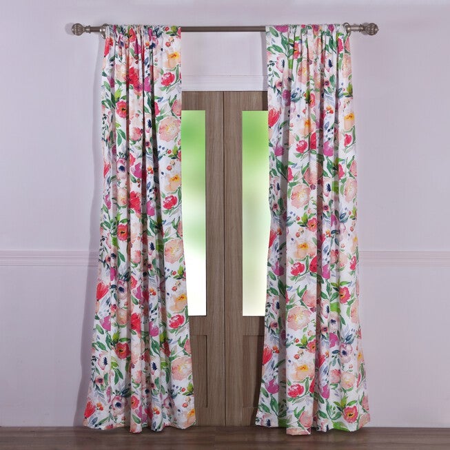 Blossom Curtain Panel Pair , MULTI, hi-res image number 0