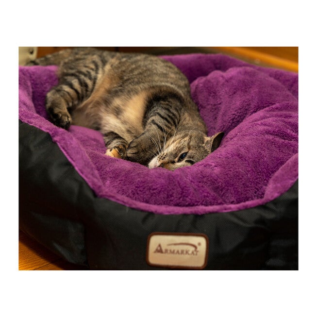 Armarkat Large, Soft Cat Bed In Purple And Black - C101Nh/Zh Cat Bed, , alternate image number 5