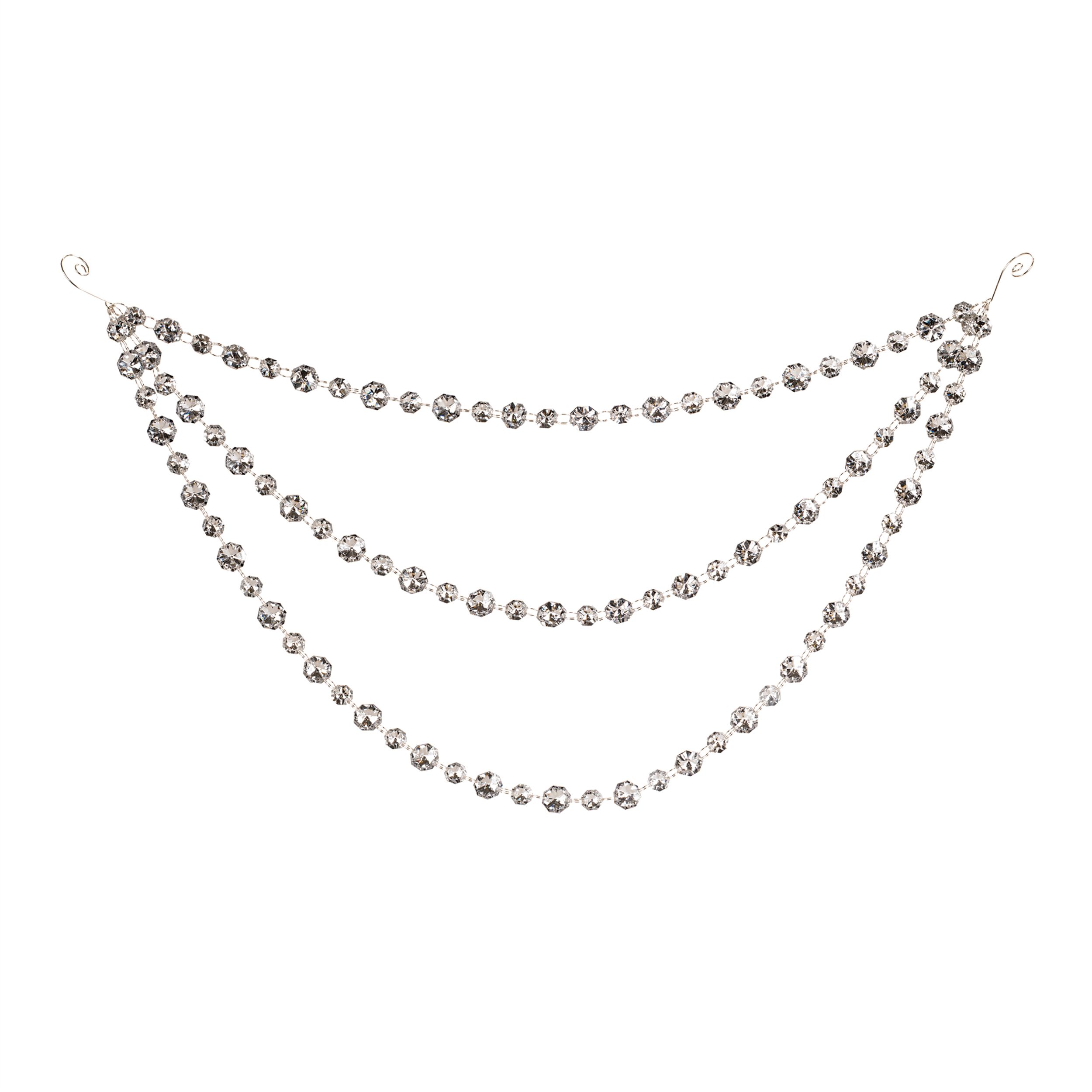 Triple Strand Bead Garland (Set of 2), SILVER, hi-res image number 0