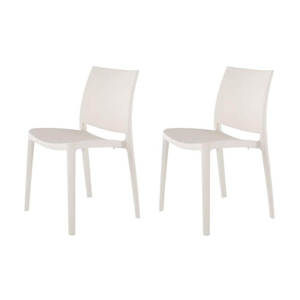 Set of 2 Sensilla Stackable Outdoor Dining Chairs, WHITE, on-hover image number 1