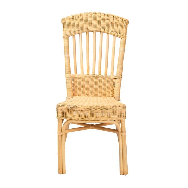 Barito Modern Bohemian Natural Brown Rattan Dining Chair, , on-hover image number 1