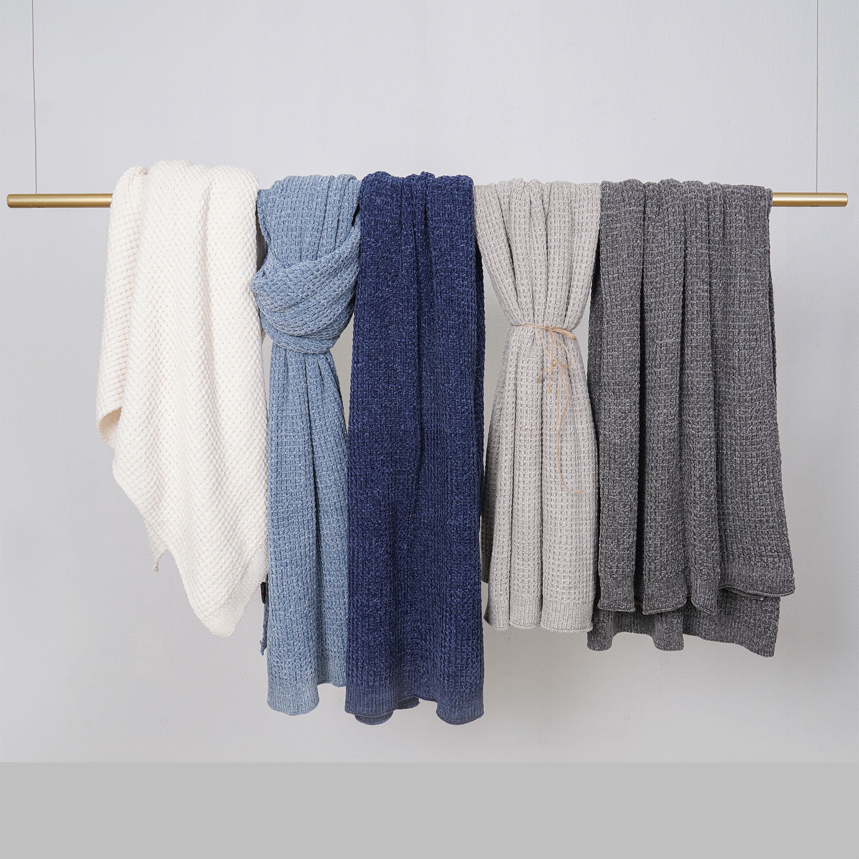 Shiny Waffle Chenille Knit Throw, , alternate image number 3