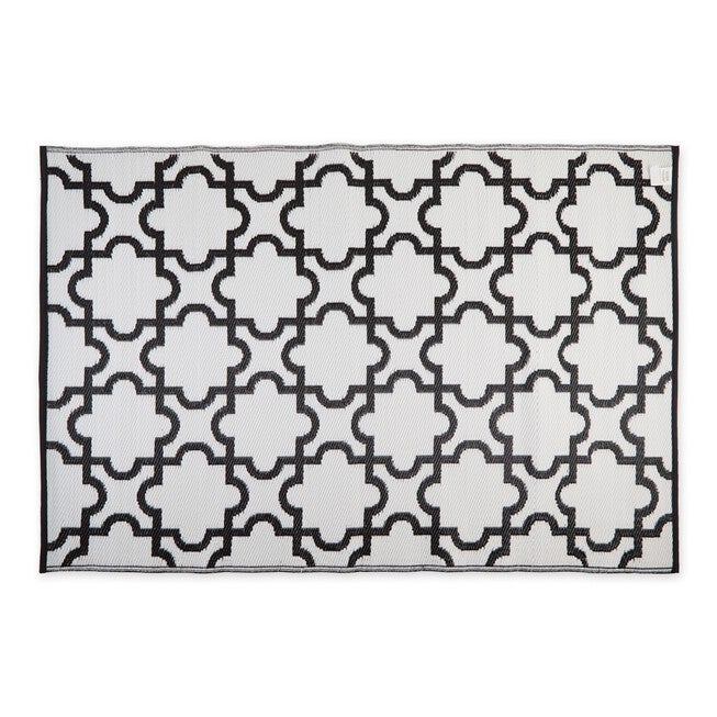 Black Lattice Outdoor Rug 4X6 Ft Floor Coverings, , alternate image number null