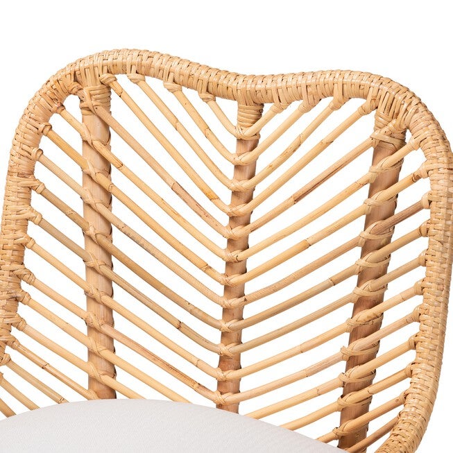 Arween Modern Bohemian Natural Brown Rattan Dining Chair, , alternate image number null
