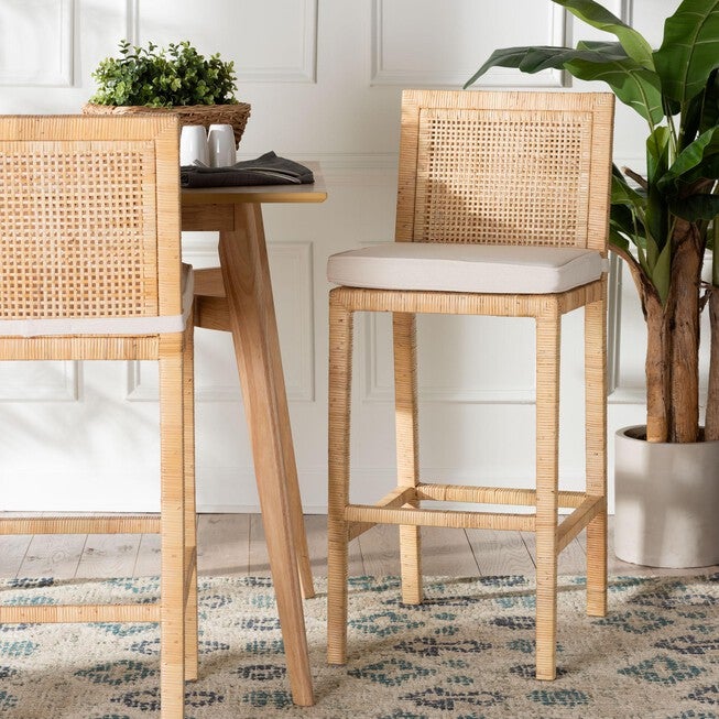 Sofia Bohemian Natural Rattan Bar Stool, NATURAL, hi-res image number null