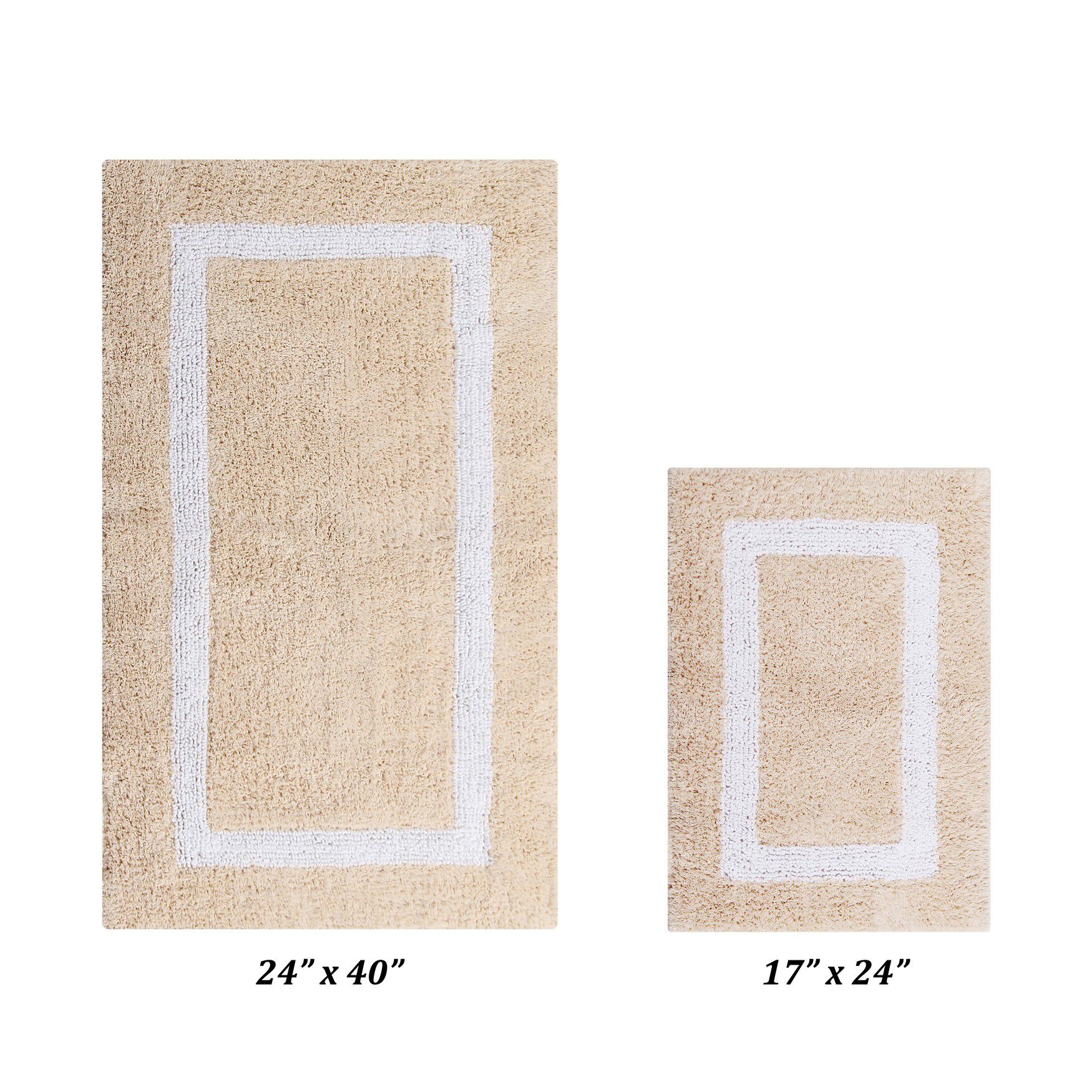 Hotel Collectionis Bath Mat Rug, 2 Piece Set (17 inches x 24 inches | 24 inches x 40 inches), SAND WHITE, hi-res image number 0