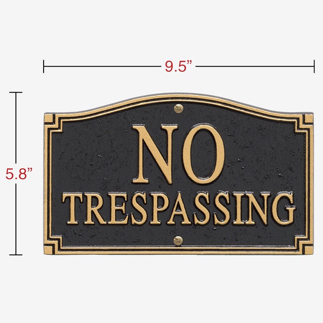 No Trespassing Statement Plaque, , alternate image number null