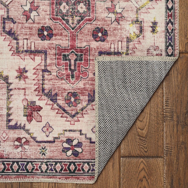 Washable Marcie Ivory/Pink Rug, , on-hover image number 1