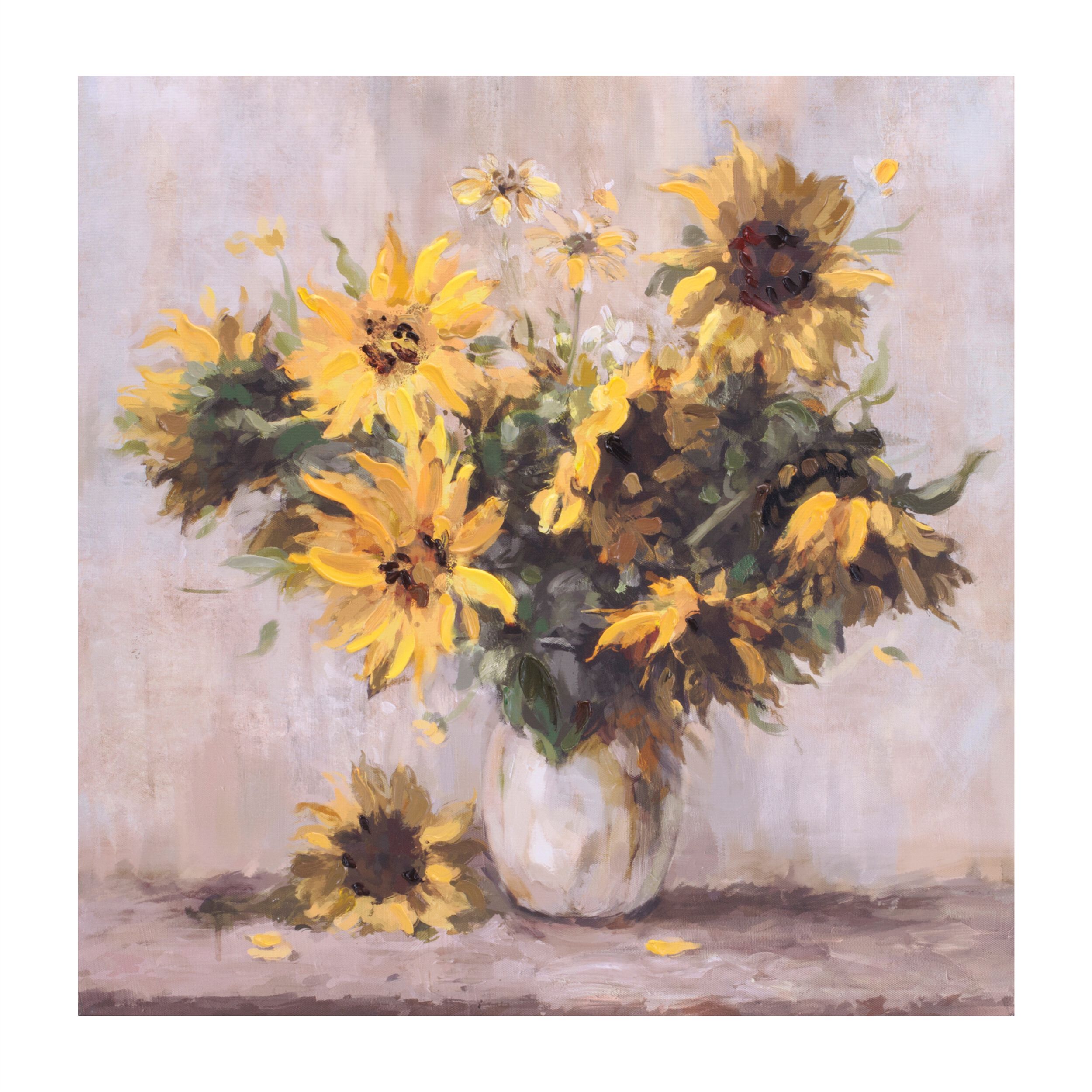 Sunflower Vase Canvas Wall Art 32INL Set of 2, YELLOW BROWN, alternate image number 3
