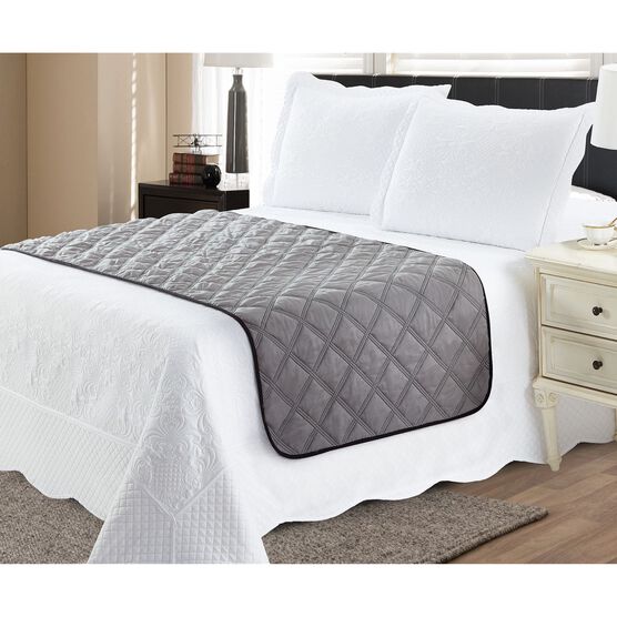 Solid Reversible Quilted Bed Runner Protector, , on-hover image number null