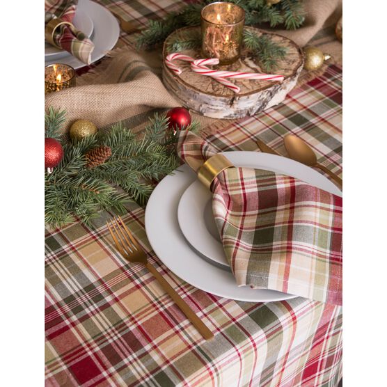 Give Thanks Plaid Tablecloth 52x52, , alternate image number null