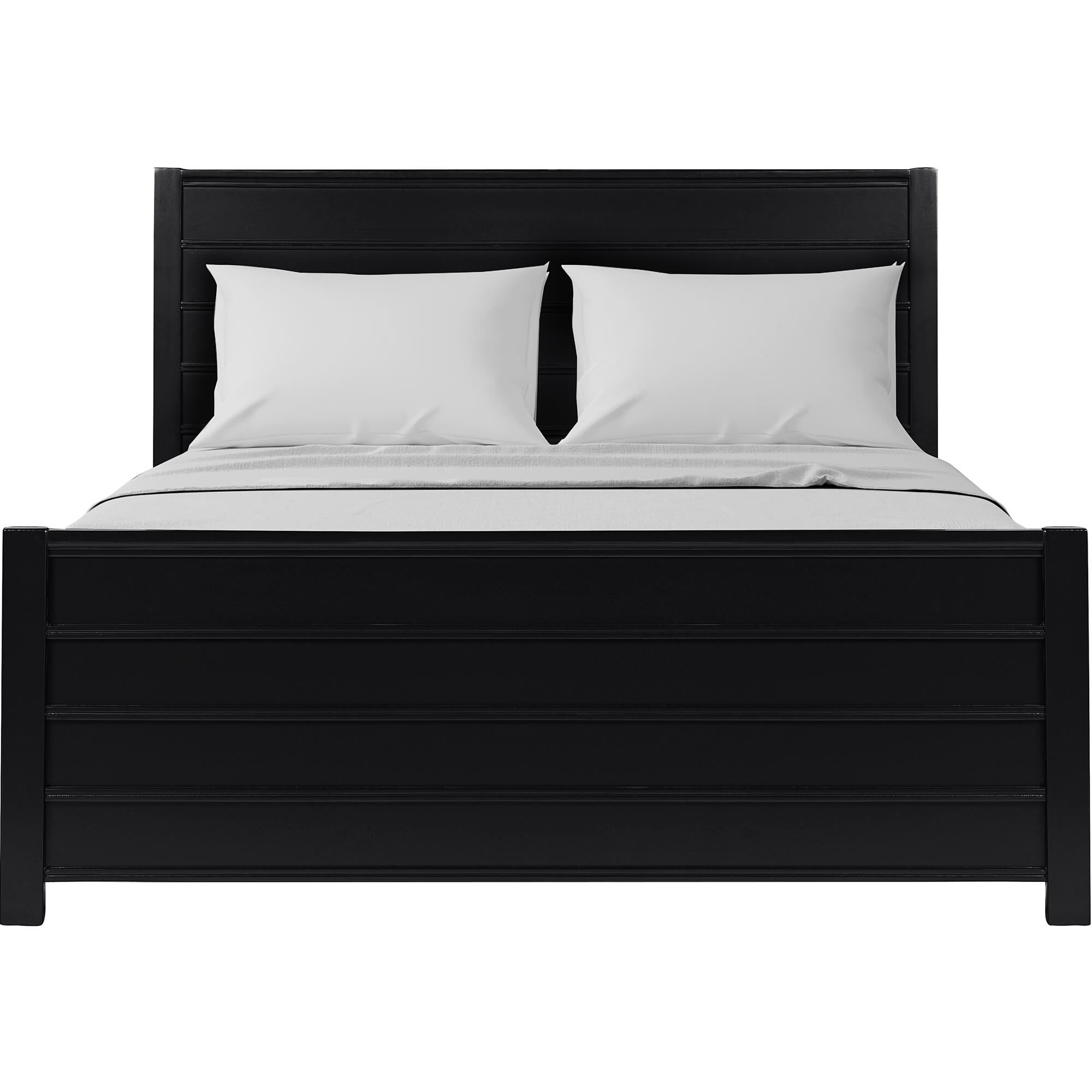 Caroline Wooden Platform Bed in Cherry, King with 2 Nightstands, BLACK, alternate image number 2
