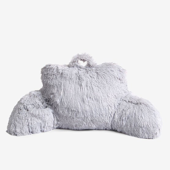Lola Shaggy Backrest Pillow, GRAY, hi-res image number null