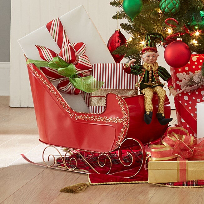 Red Metal Sleigh, RED, hi-res image number null
