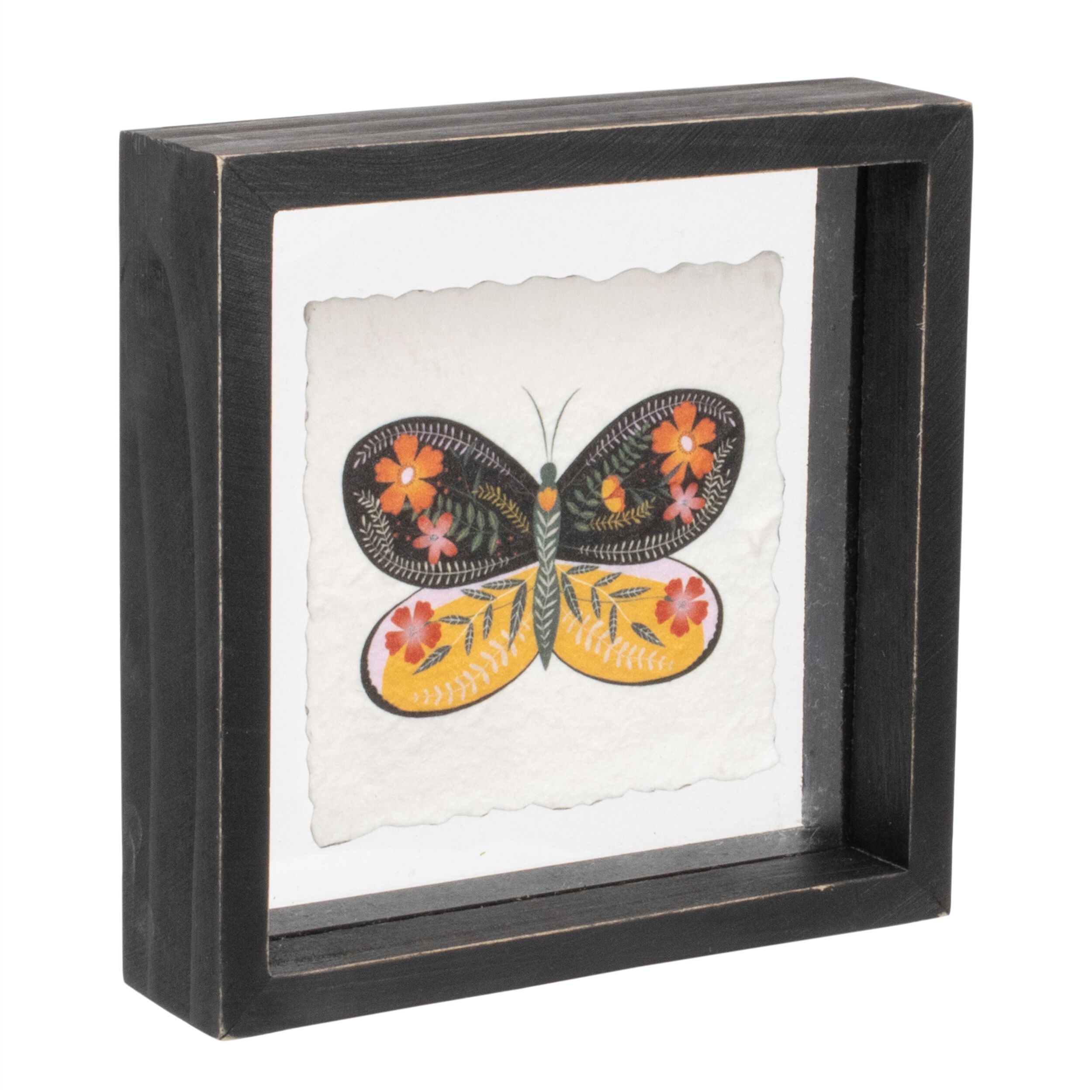 Framed Butterfly Block (Set of 2), BLACK/WHITE, alternate image number 4