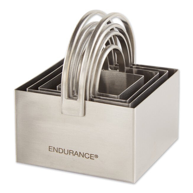 Square Stainless Steel Biscuit Cutters, Set 4, , on-hover image number null