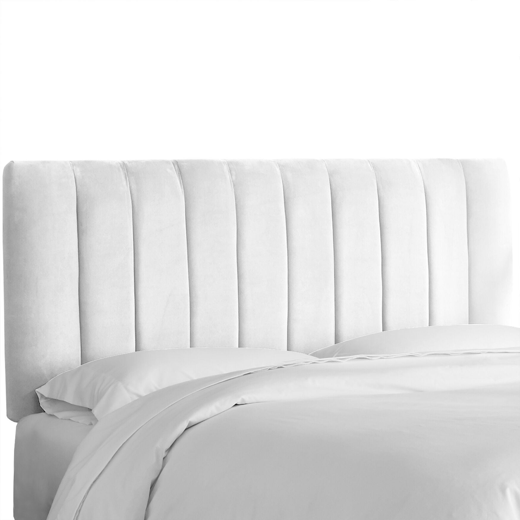 Wesley Channel Seam Headboard, VELVET WHITE, hi-res image number 0