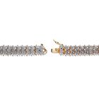 Yellow Gold Plated Round Genuine Diamond Tennis Bracelet (7/8 cttw) (IJ Color, I2-I3 Clarity), , on-hover image number 1