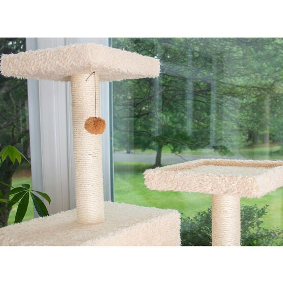 Multi-Level Real Wood Cat Tree With Two Condos Perches, , alternate image number null