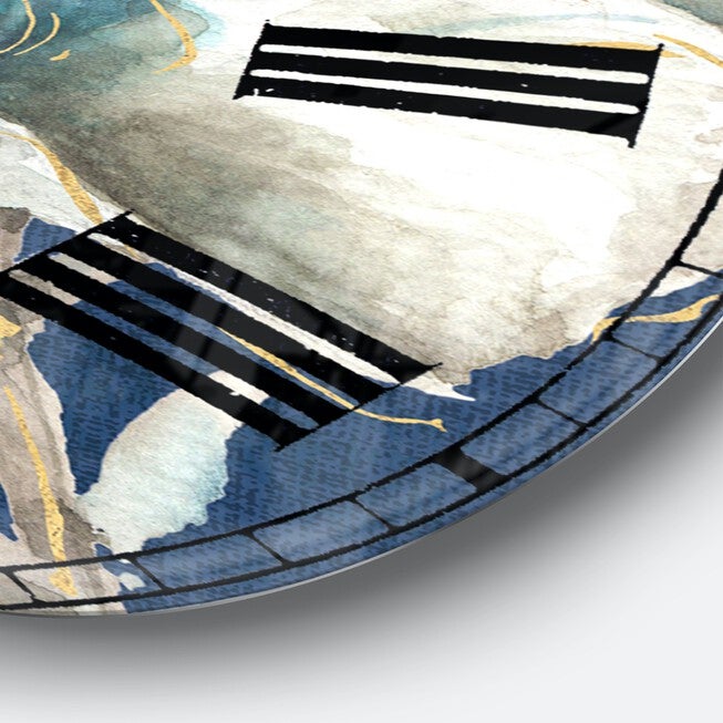 Indigold Watercolor Flower I Traditional Wall Clock, , alternate image number 2