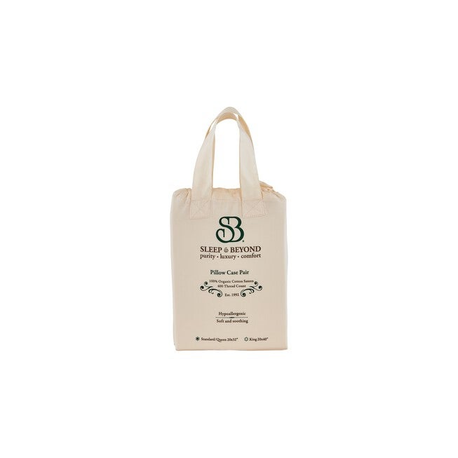 Sleep & Beyond 100% Organic Cotton Pillow Case Pair, , on-hover image number 1