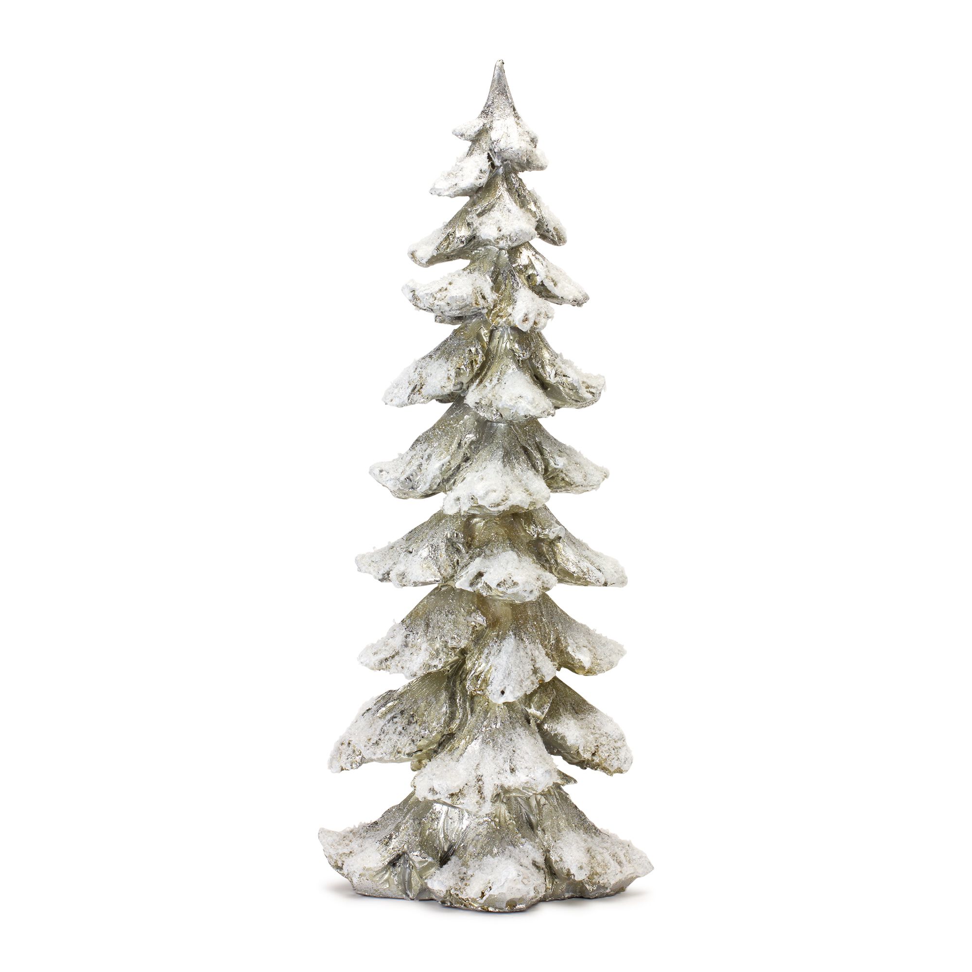 Frosted Pine Tree Decor with Silver Finish (Set of 4), SILVER, alternate image number 2
