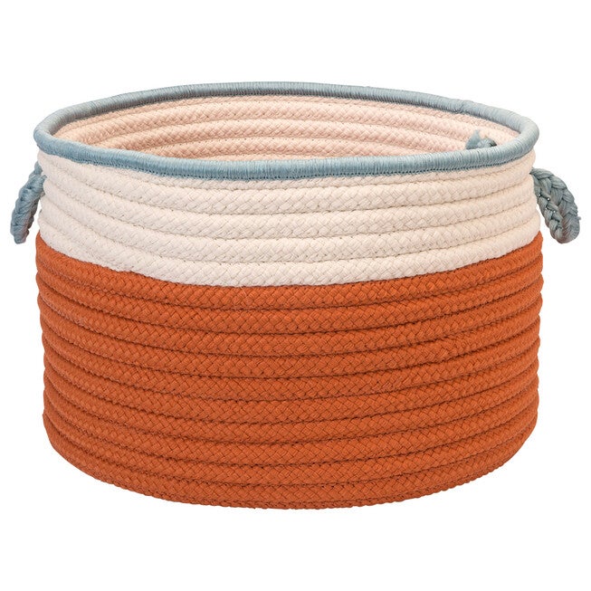 Cali Stripe Tangerine Basket, TANGERINE, hi-res image number 0