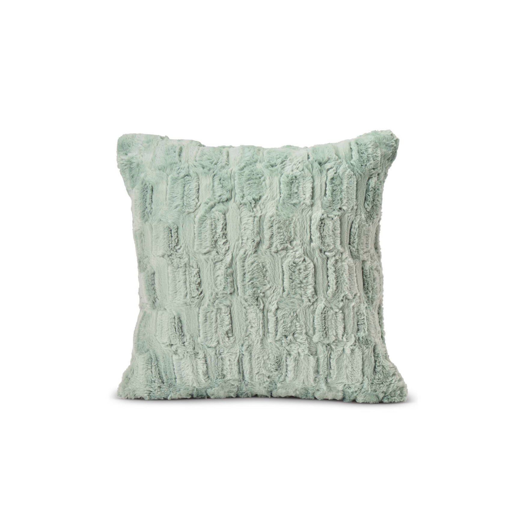 HGTV Art Deco Faux Fur Pillow, SAGE, hi-res image number 0