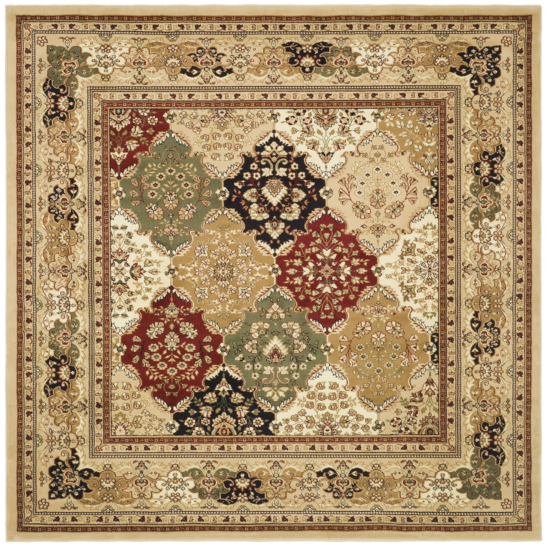 Lyndhurst 221 Multi / Beige 8&#39; X 8&#39; Square Square Rug, MULTI BEIGE, hi-res image number 0