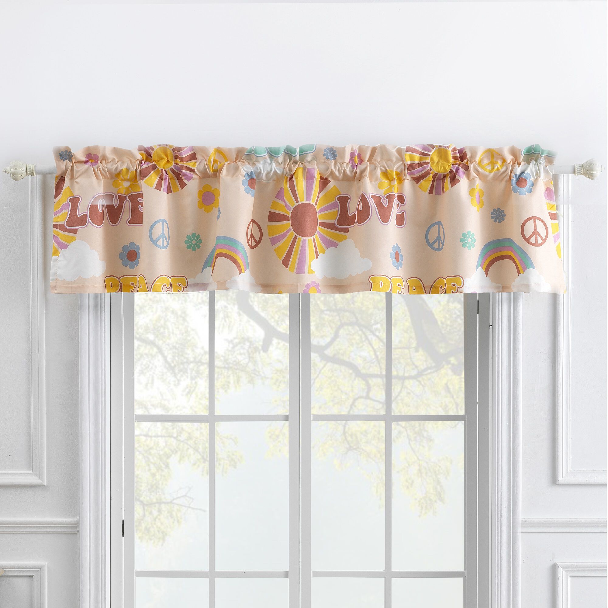 Cassidy Window Treatment Valance Curtains, PEACH, alternate image number 2