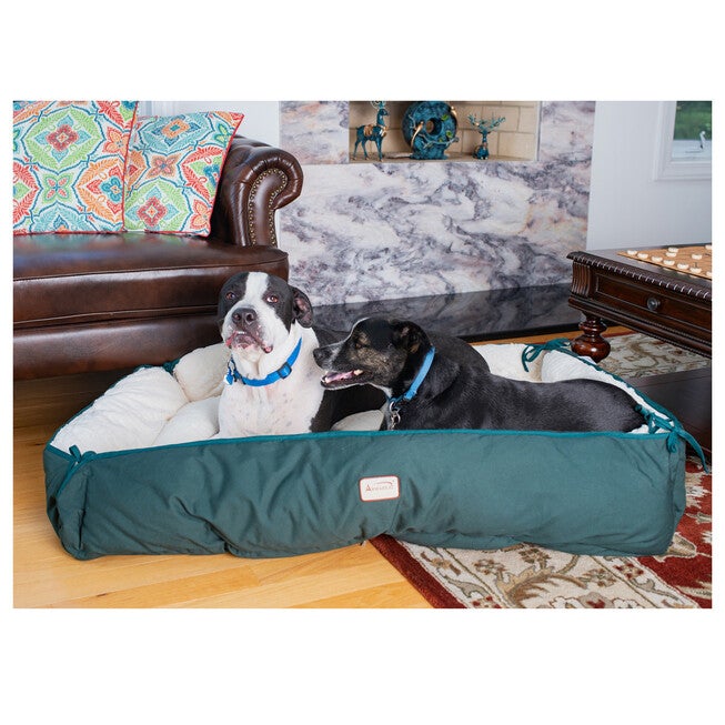 Pet Bed & Mat, Luxury soft Dog Cushion, Laurel Green/Ivory, X-Large, , on-hover image number 1