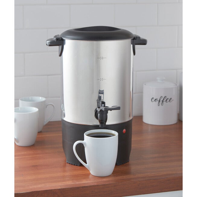 30 cup coffee maker urn, STAINLESS, hi-res image number 0