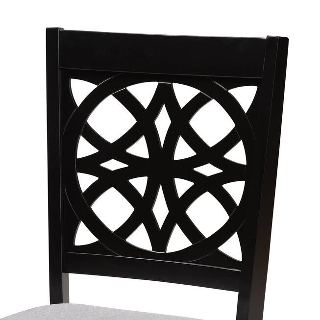 Abigail Modern Beige Fabric And Dark Brown Finished Wood 2-Piece Dining Chair Set, , alternate image number null