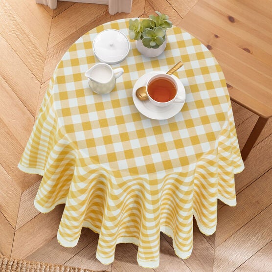 Buffalo Check Round Tablecloth - 70-in, , alternate image number null
