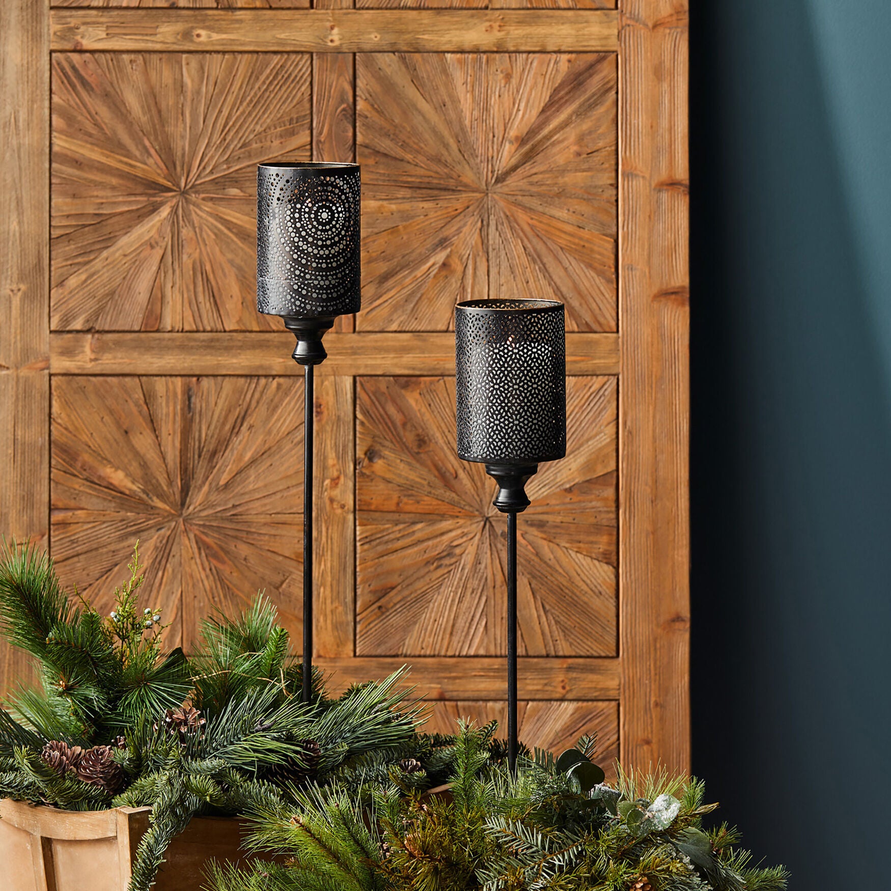 Punched Metal Candle Holder Garden Stake (Set Of 4), , alternate image number 5