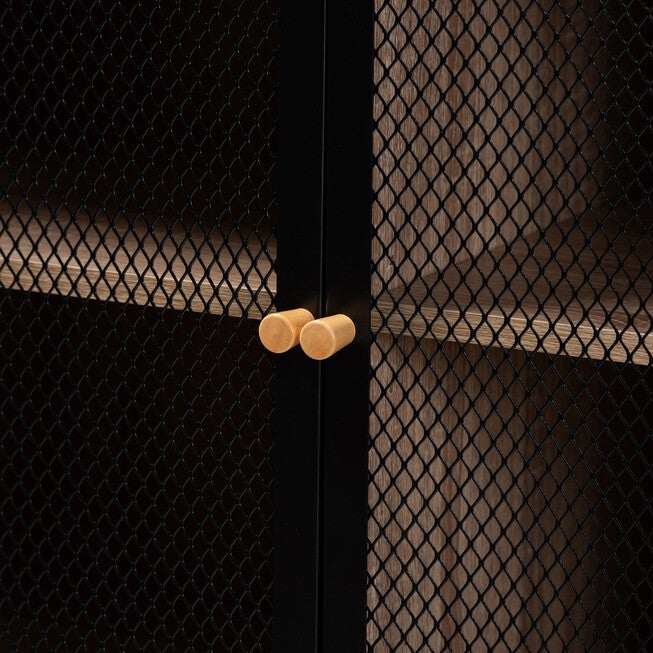 Asher Modern Industrial Natural Brown Finished Wood And Black Metal 2-Door Sideboard, , alternate image number 4