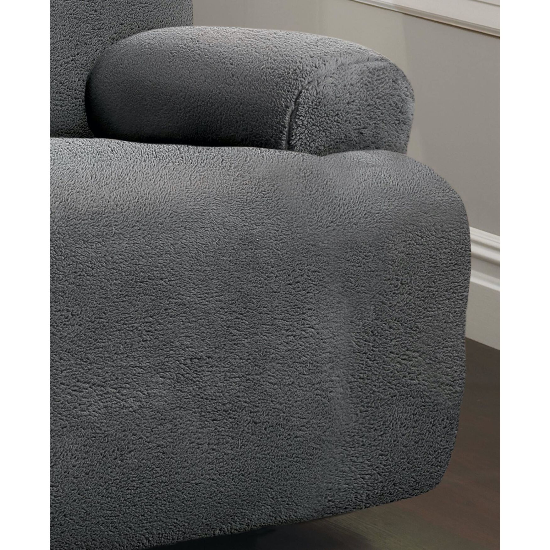 Stretch Sherpa Recliner Cover Jumbo Size, Grey Catherines