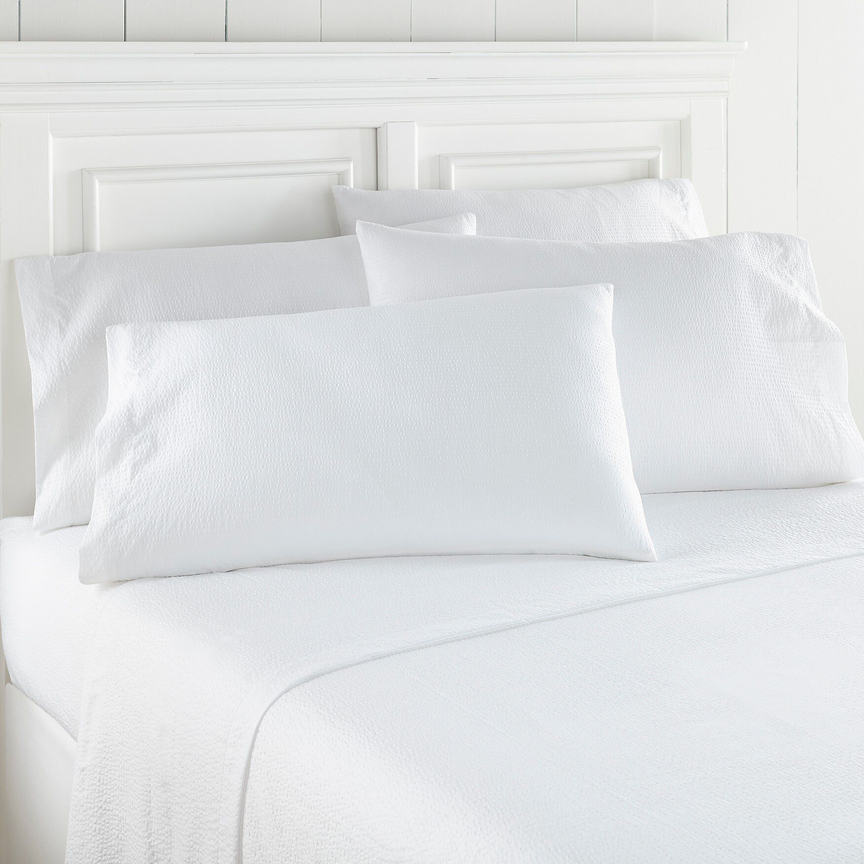 Seersucker Sheet Sets, WHITE, hi-res image number 0