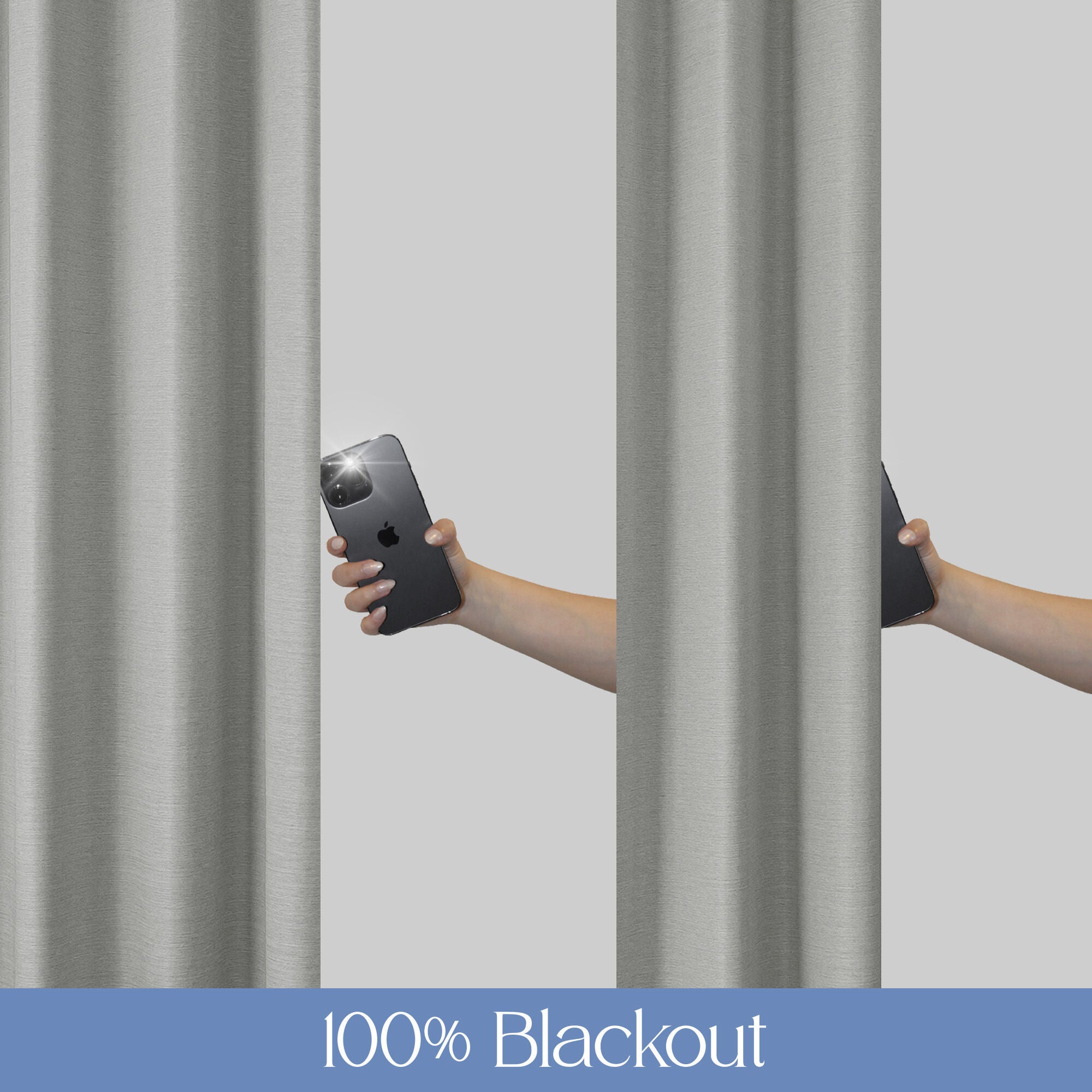 Brushed 100% Blackout Grommet Pair, SILVER, alternate image number 5