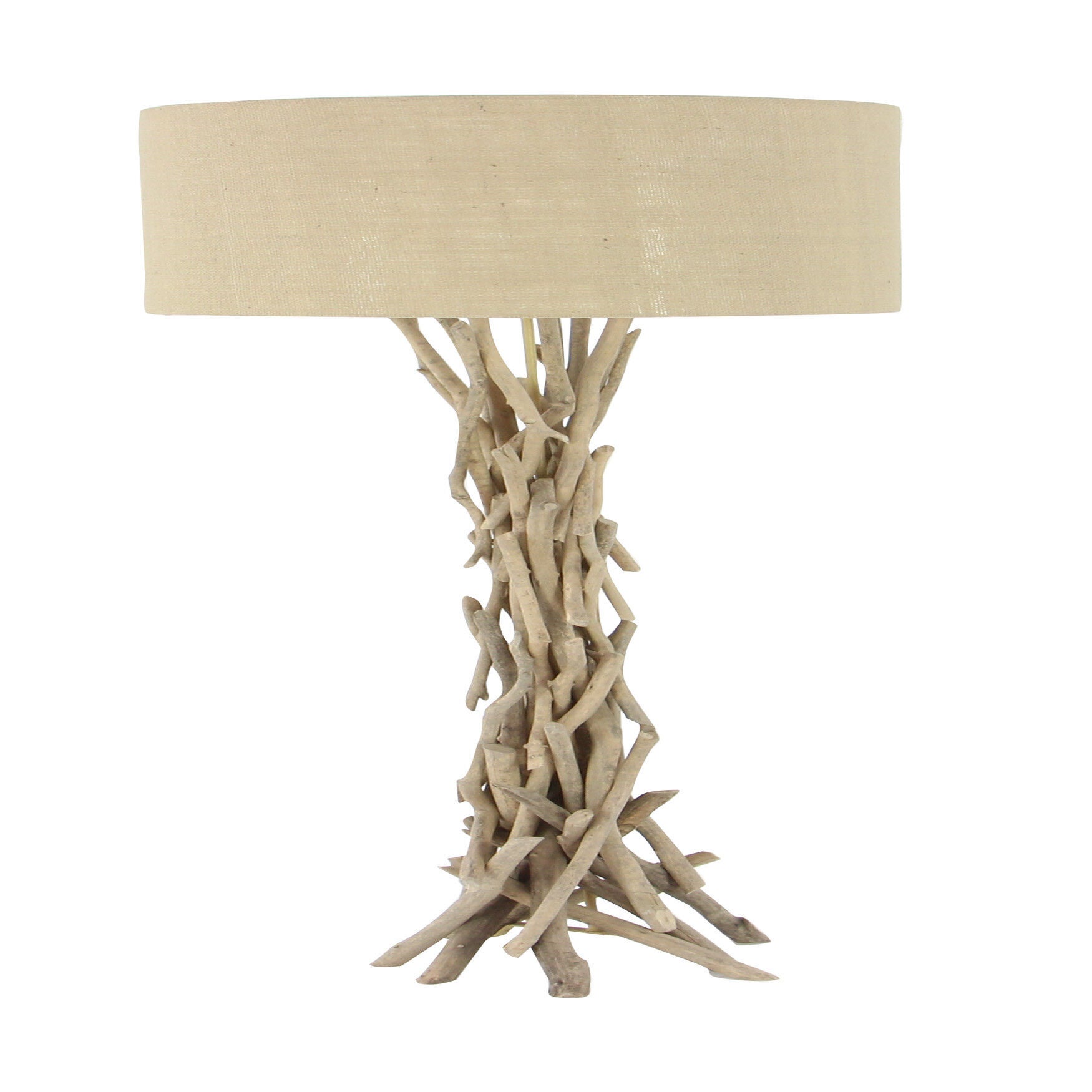 Beige Wood Rustic Floor Lamp, , alternate image number 2