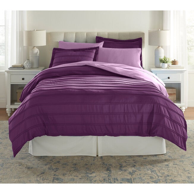 BH Studio Pintucked Duvet Cover, PLUM DUSTY LAVENDER, hi-res image number 0