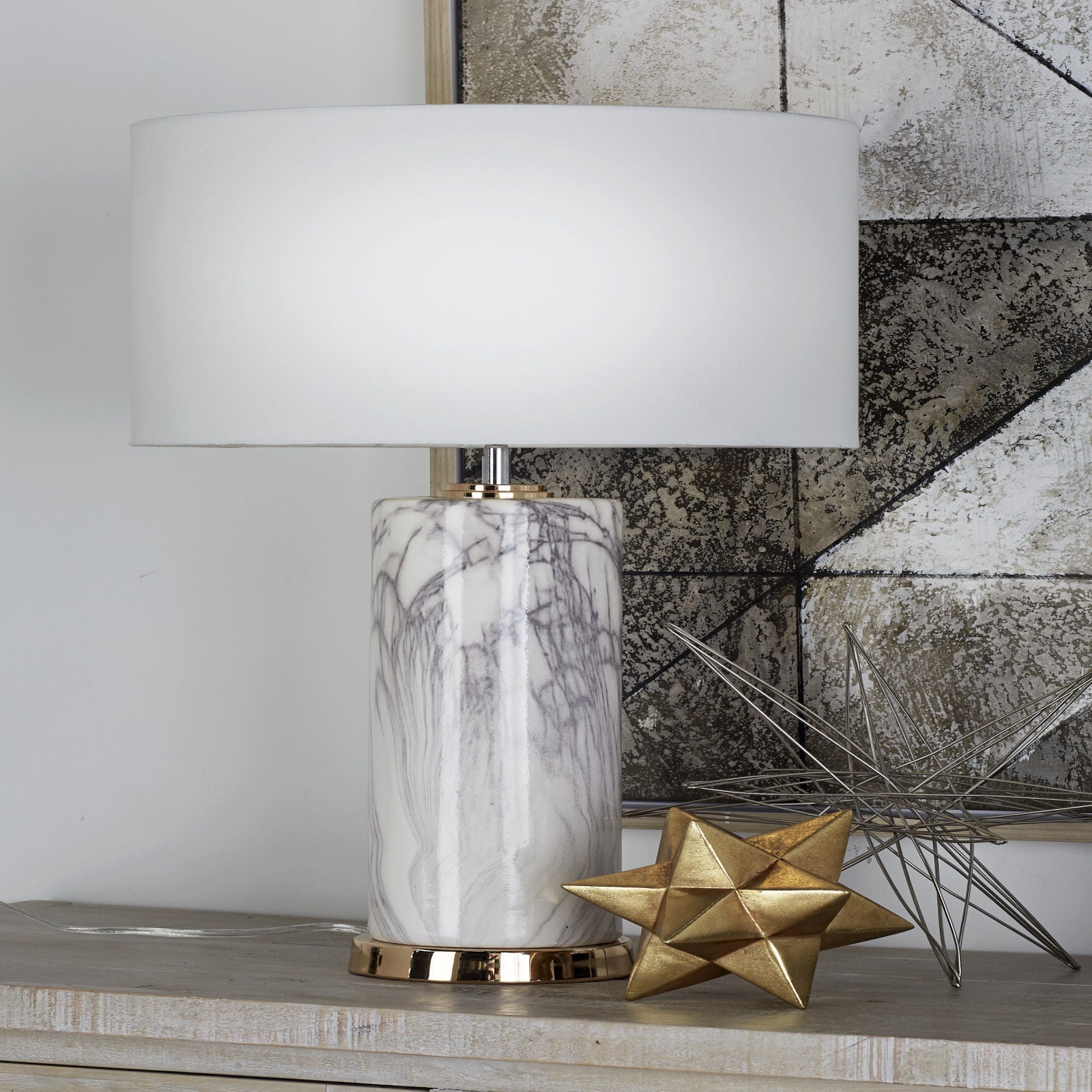 Cosmoliving By Cosmopolitan Stone Glam Table Lamp, , alternate image number 4