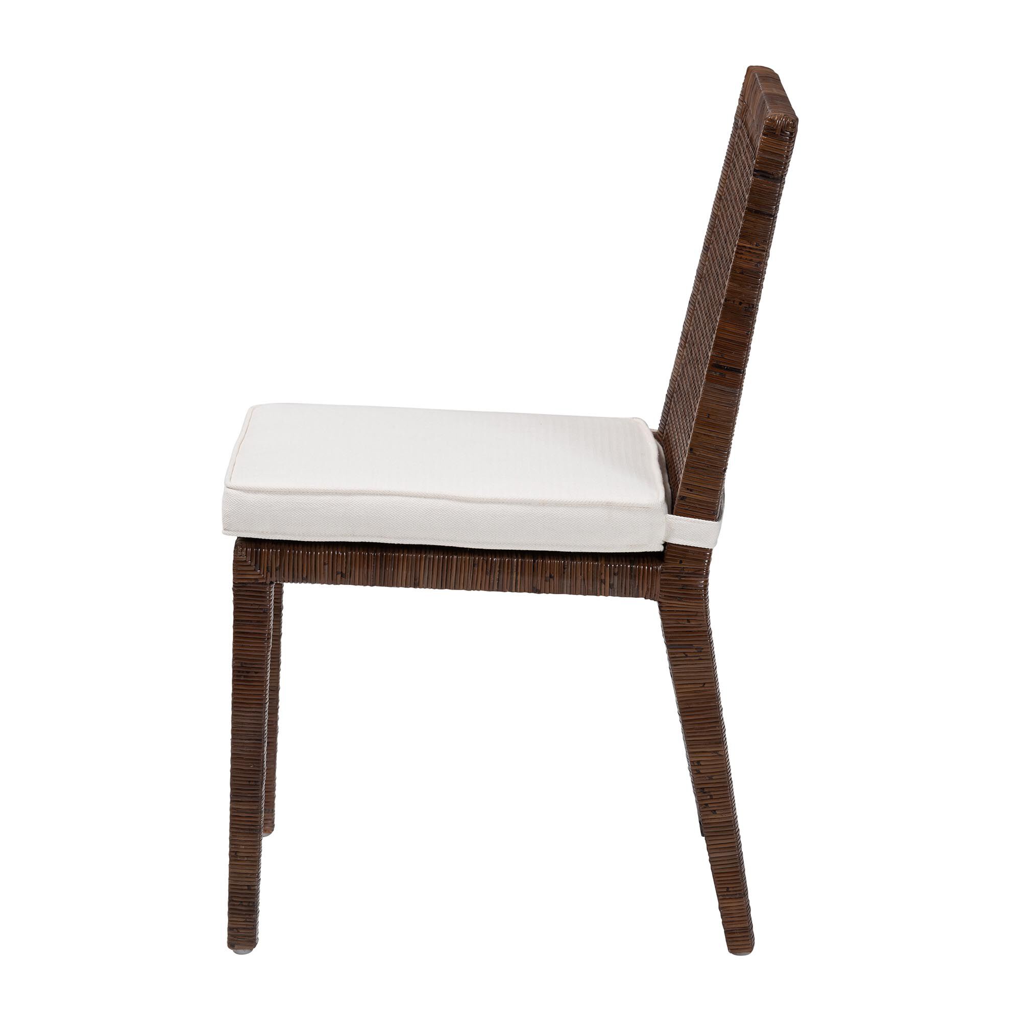 Sofia Rattan Dining Chair with Cushion, COFFEE, alternate image number 3