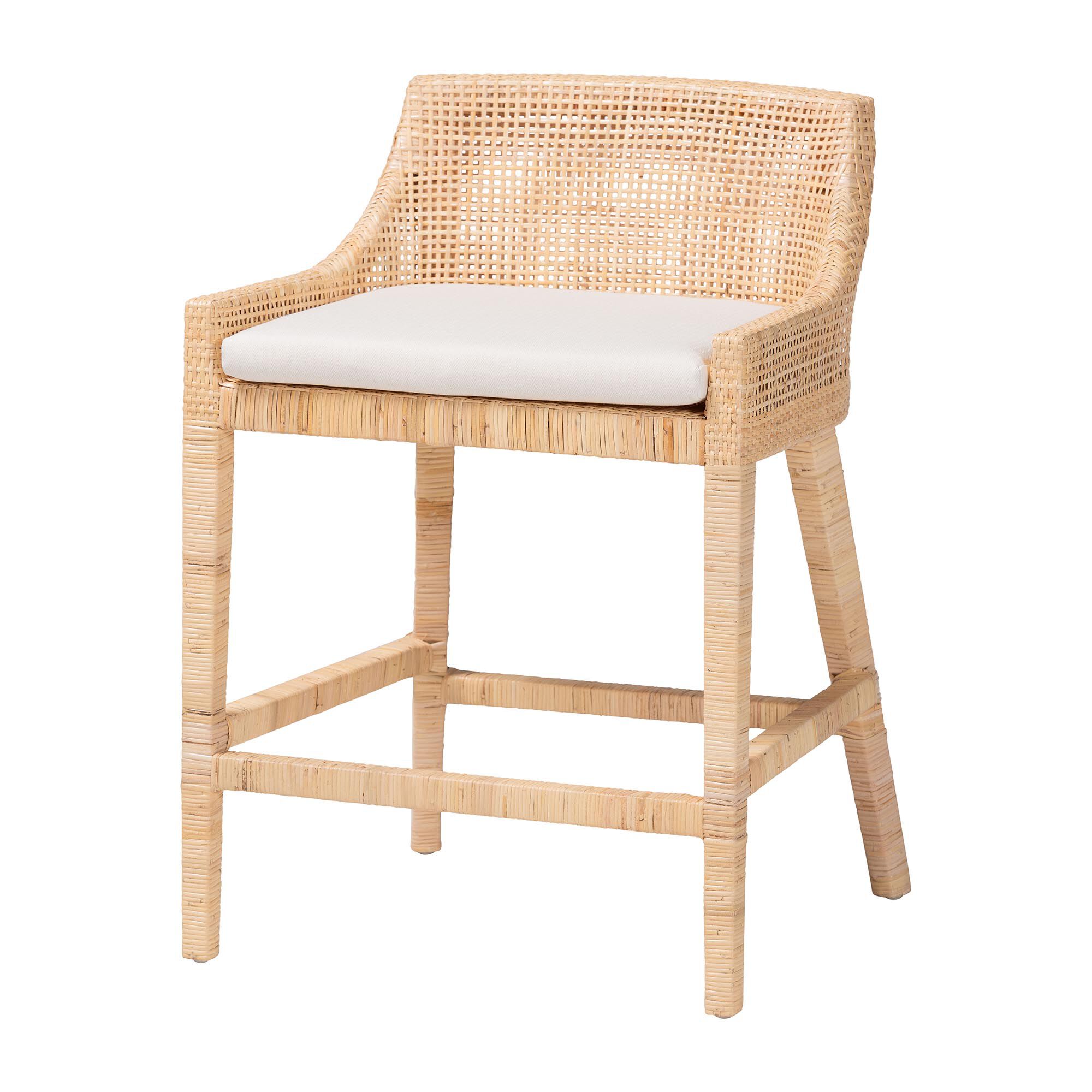 Beata Natural Rattan Counter Stool, HONEY, alternate image number 1
