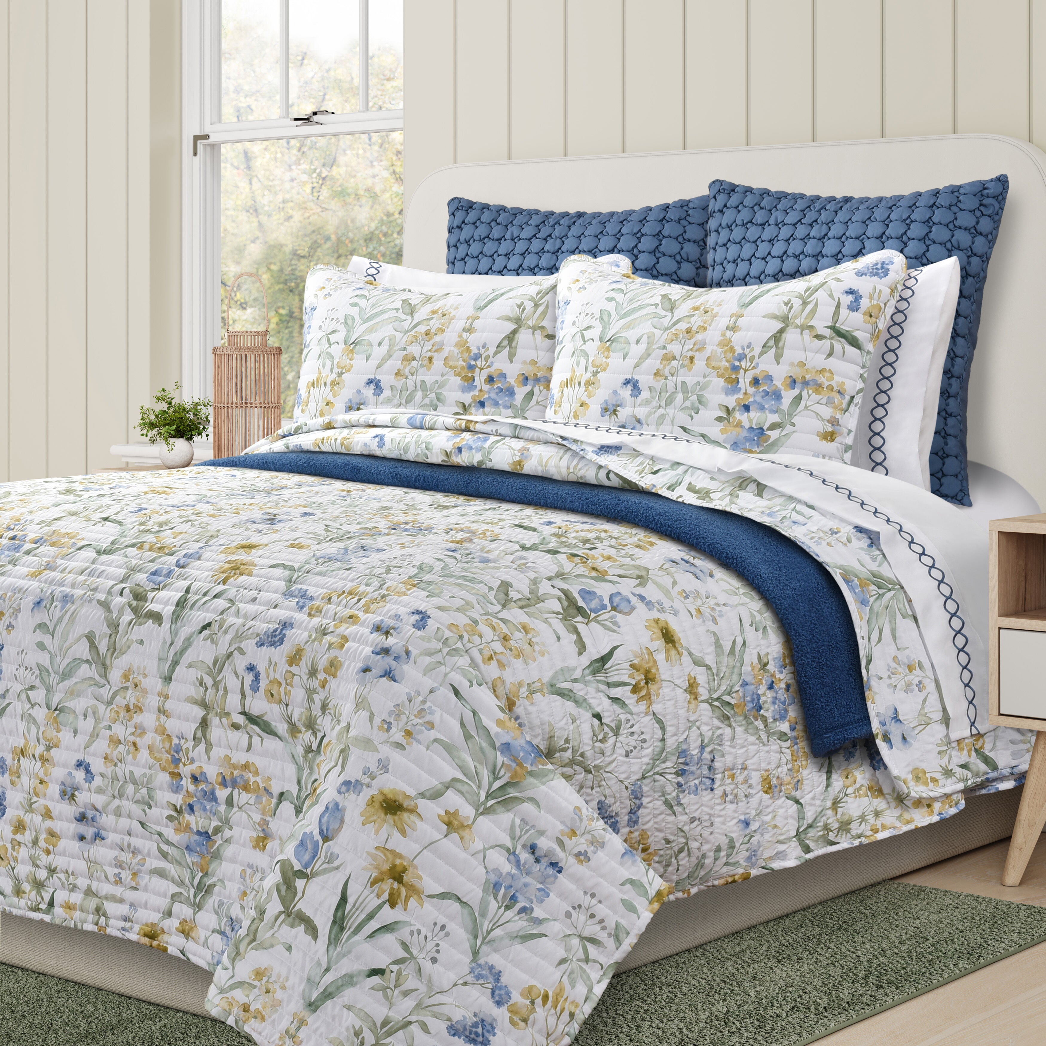 TALLULAH BLUE KING/CAL KING 3PC. QUILT SET, BLUE, alternate image number 2