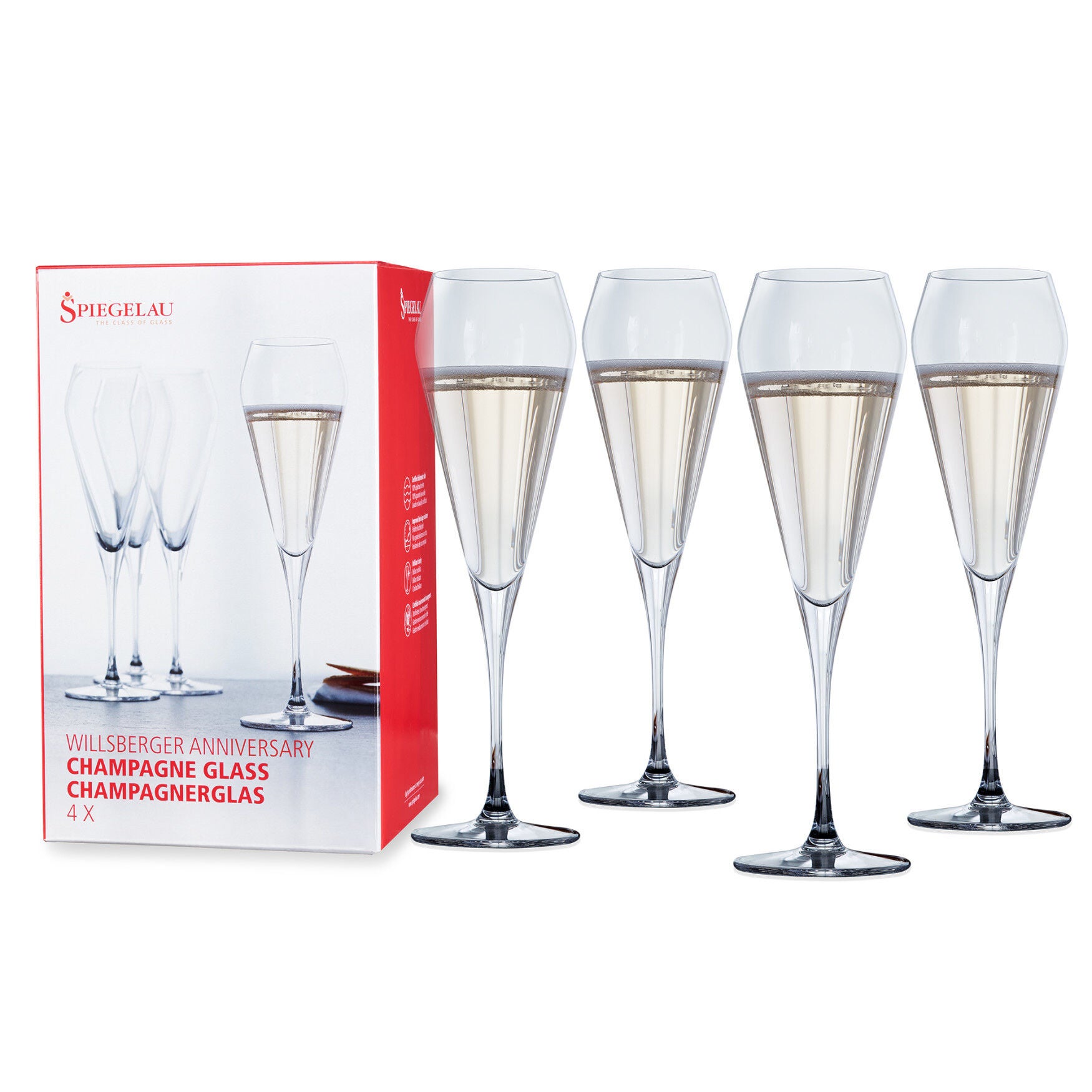 Willsberger 8.5 Oz Champagne Flute (Set Of 4), CLEAR, hi-res image number 0