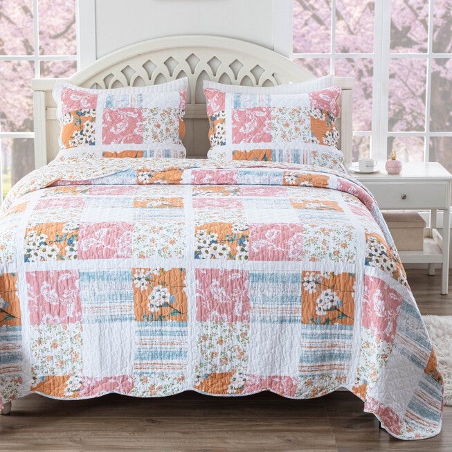 Everly Quilt And Pillow Sham Set, BLUE, hi-res image number 0
