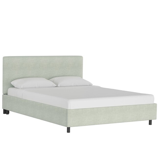Linen Upholstered Platform Bed, LINEN BLUE BLUE, hi-res image number null