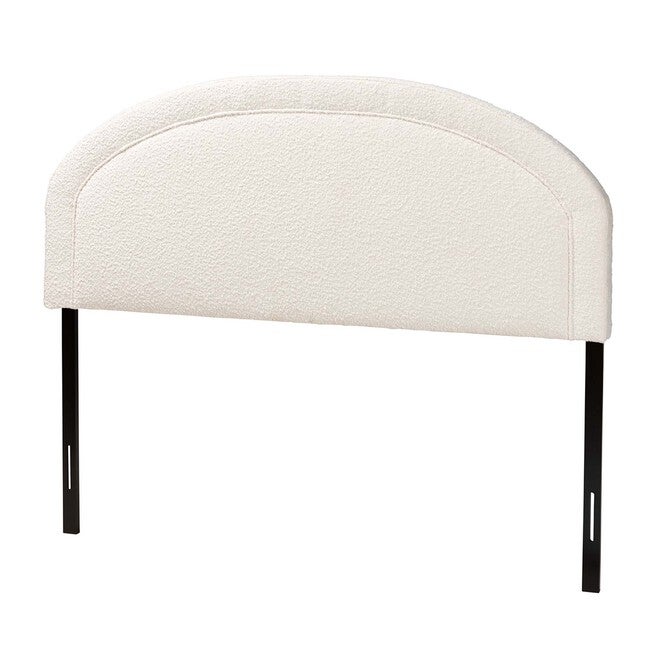 Fiana Modern Cream Boucle Fabric Queen Size Headboard, CREAM, hi-res image number 0